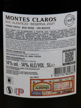 Borba Montes Claros Res. 5 L Tinto 2021