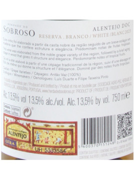 Herdade do Sobroso Barrique Select Reserva 0.75 Branco 2023